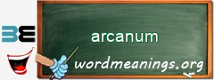 WordMeaning blackboard for arcanum